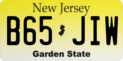 NJ license plate B65JIW