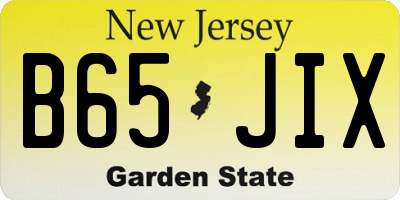 NJ license plate B65JIX