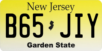 NJ license plate B65JIY