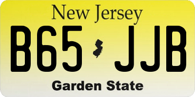 NJ license plate B65JJB