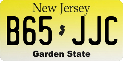 NJ license plate B65JJC