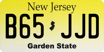 NJ license plate B65JJD