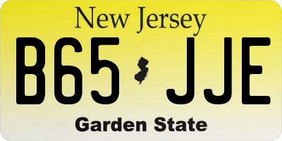 NJ license plate B65JJE