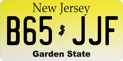 NJ license plate B65JJF