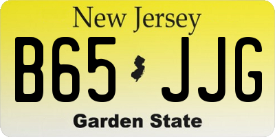 NJ license plate B65JJG