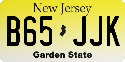 NJ license plate B65JJK