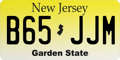 NJ license plate B65JJM