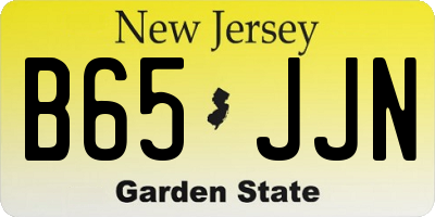 NJ license plate B65JJN