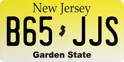 NJ license plate B65JJS