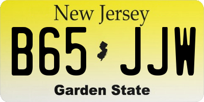 NJ license plate B65JJW