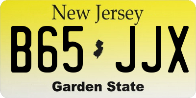 NJ license plate B65JJX