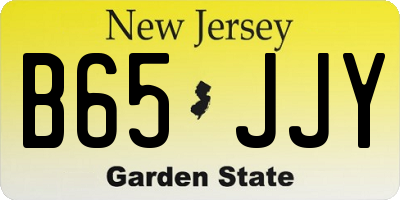 NJ license plate B65JJY