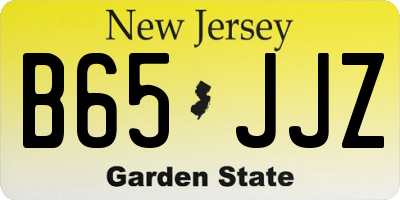 NJ license plate B65JJZ