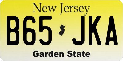 NJ license plate B65JKA