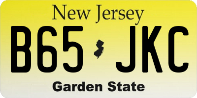 NJ license plate B65JKC