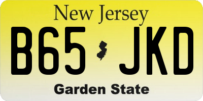 NJ license plate B65JKD