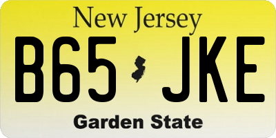 NJ license plate B65JKE