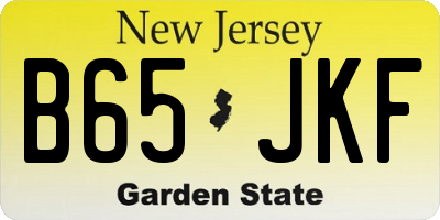 NJ license plate B65JKF