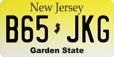 NJ license plate B65JKG