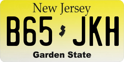 NJ license plate B65JKH