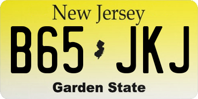 NJ license plate B65JKJ