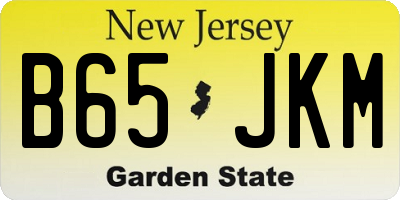 NJ license plate B65JKM