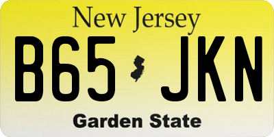 NJ license plate B65JKN