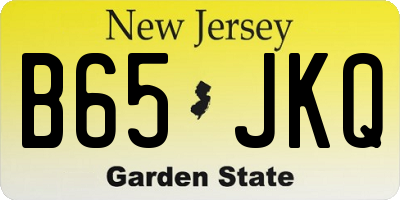 NJ license plate B65JKQ