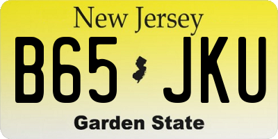 NJ license plate B65JKU
