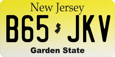 NJ license plate B65JKV