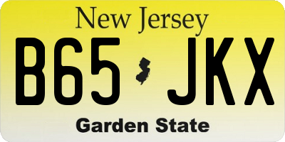 NJ license plate B65JKX