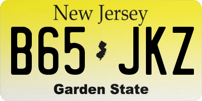 NJ license plate B65JKZ
