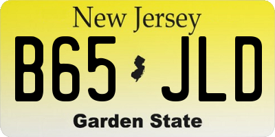 NJ license plate B65JLD
