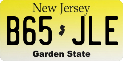 NJ license plate B65JLE