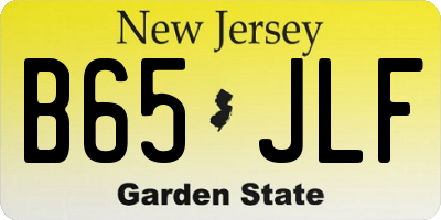 NJ license plate B65JLF