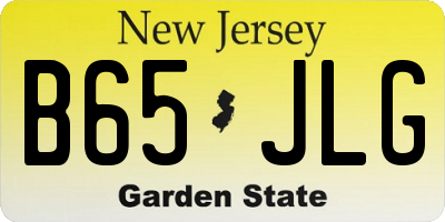 NJ license plate B65JLG