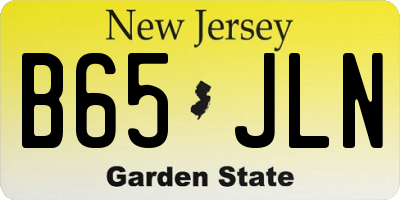 NJ license plate B65JLN