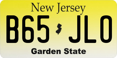 NJ license plate B65JLO
