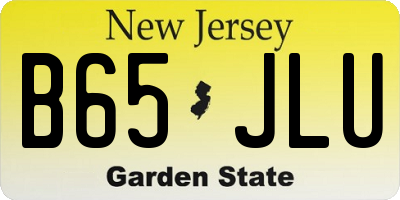 NJ license plate B65JLU