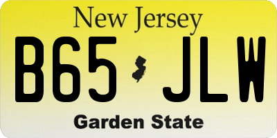 NJ license plate B65JLW