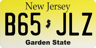 NJ license plate B65JLZ