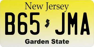 NJ license plate B65JMA
