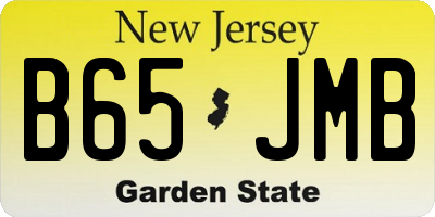 NJ license plate B65JMB