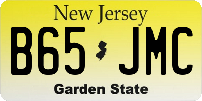 NJ license plate B65JMC