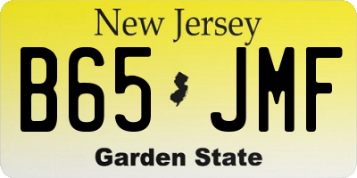 NJ license plate B65JMF