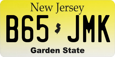 NJ license plate B65JMK