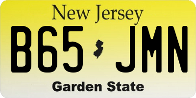 NJ license plate B65JMN