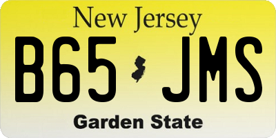 NJ license plate B65JMS