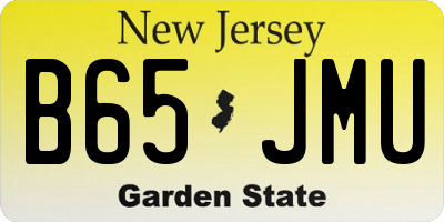 NJ license plate B65JMU