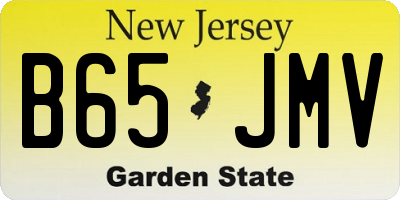 NJ license plate B65JMV